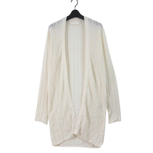 【中古】 PRISTINE プリンスティン 和紙綿織物地絹透かし編みジレー M 象牙色