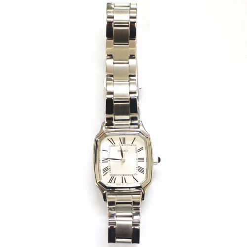 【中古】 SEIKO UNITED ARROWS 別注 SEIKO 真四角 金属元素 ウオッチ しろがね色