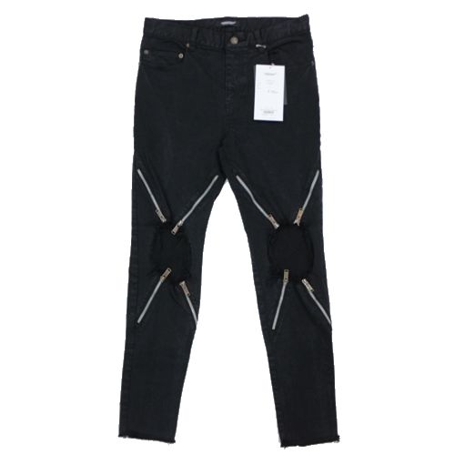 【中古】 UNDERCOVER アンダー押しかぶせる 25SS 4ジップスリムパンツ 2 濃灰色