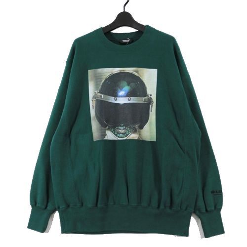 【中古】 UNDERCOVER アンダーカバー 25AW 脇リブSWEAT Print_Interface HELDON スウェット 2 グリーン｜unstitch 店