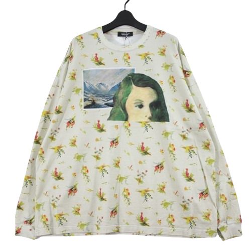 【中古】 UNDERCOVER アンダー取りまかなう 25AW  御花総柄 LS TEE 長袖 ティーシャツ FAUST 4 グリーム軍事基地
