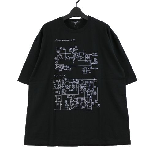 【中古】 UNDERCOVER アンダー押しかぶせる 25AW TEE Print_Schaltplan FAUST プルオーバー 4 黒いこと