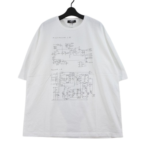 【中古】 UNDERCOVER アンダー押しかぶせる 25AW TEE Print_Schaltplan FAUST プルオーバー 4 白いこと