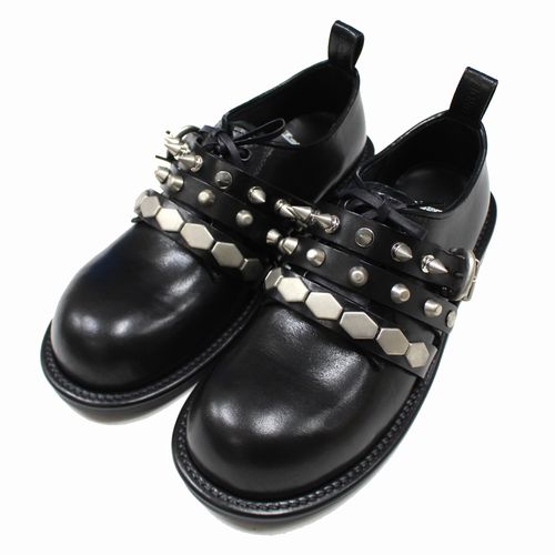 【中古】 UNDERCOVER × KIDS LOVE GATE 25AW スタッズブレスレットレザーシューズ 黒いこと