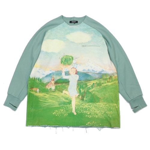 【中古】 UNDERCOVER アンダーカバー 25AW FAUST カットオフスウェット 2 グリーン|unstitch 店