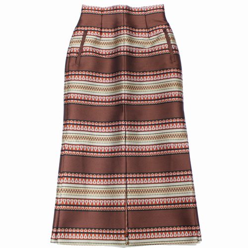 【中古】 Mame Kurogouchi マメクロゴウチ 20AW ロングスカート 1 ブラウン|unstitch 店