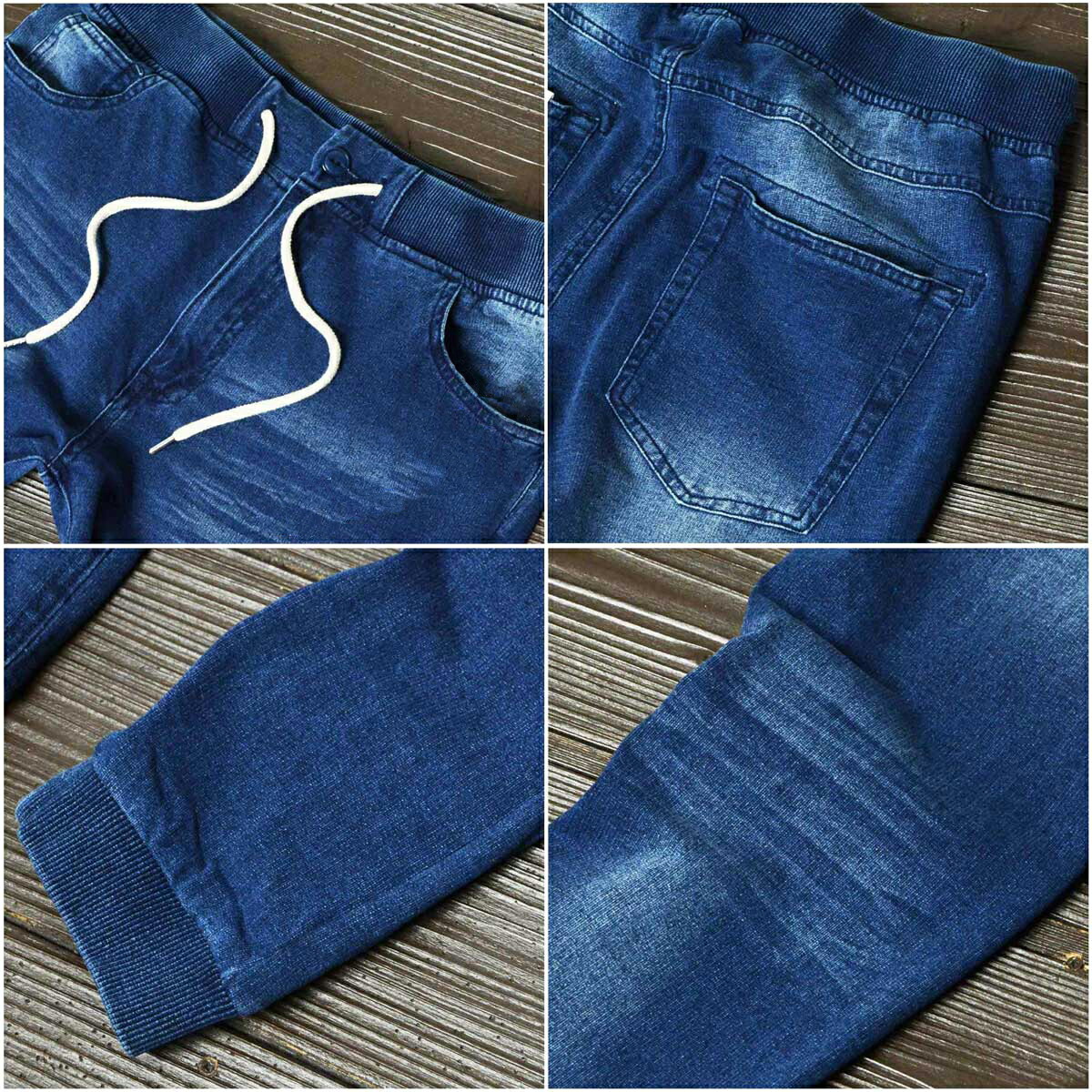 秋NEW■超伸縮 カットデニム セットアップ 紺L 2点購入で10%OFF】カットデニム セットアップ メンズ 春 伸縮 ジャージ