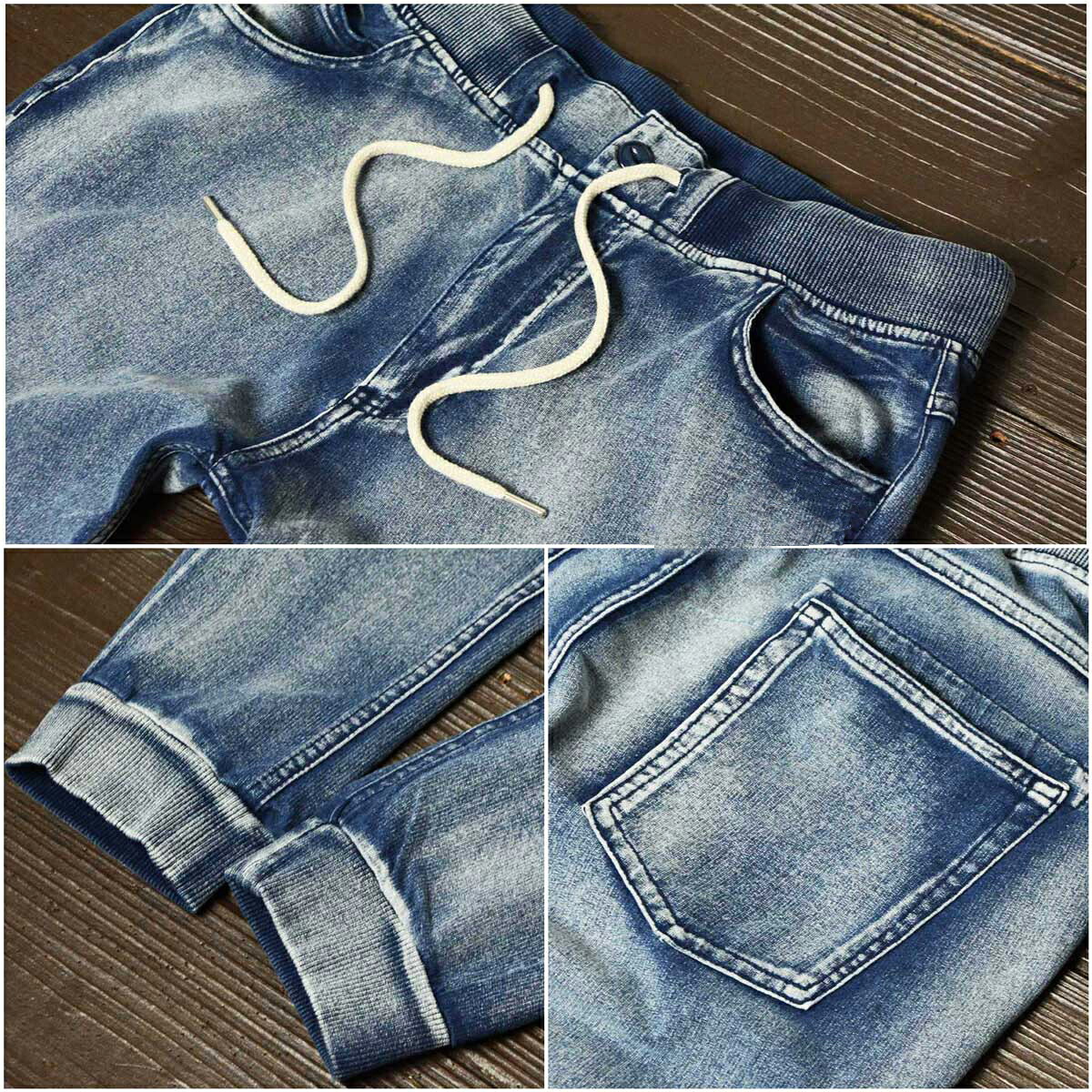 2点購入で5%OFF】カットデニム セットアップ メンズ 春 伸縮 ジャージ 