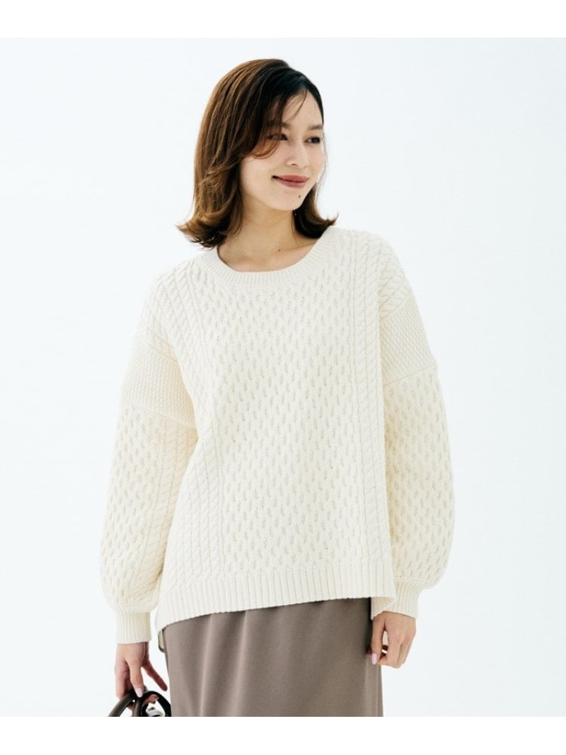 【TORRAZZO DONNA】ドッキングニットトップス UNTITLED アンタイトル トップス ニット ホワイト グレー ブルー【送料無料】[ Fashion]