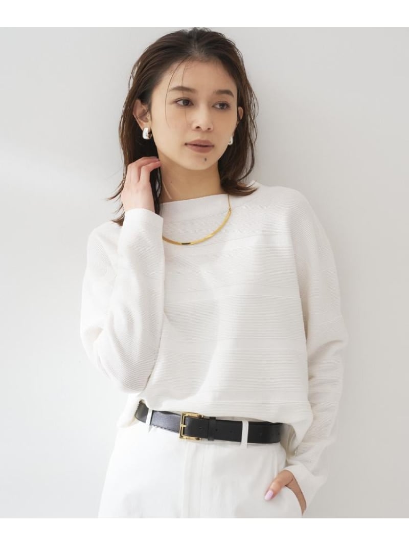 【ゆったり/洗える】クロップドニットプルオーバー UNTITLED アンタイトル トップス ニット ホワイト ブルー ネイビー【送料無料】[ Fashion] 13,200円