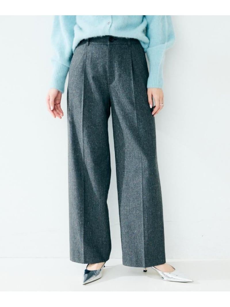 【SALE／43%OFF】【ワイド/後ろゴム/シーズンレス】シルクネップツイードパンツ UNTITLED アンタイトル パンツ その他のパンツ ベージュ ブラウン グレー【RBA_E】【送料無料】[ Fashion]