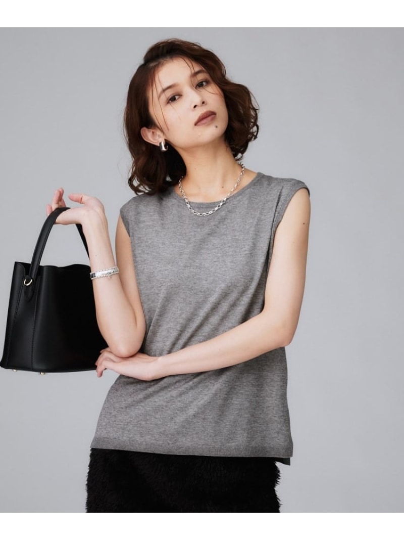 【SALE／50%OFF】【アンサンブル可/洗える】シアーノースリーブ プルオーバー UNTITLED アンタイトル トップス ニット グレー ブラウン ブルー【RBA_E】【送料無料】[ Fashion]