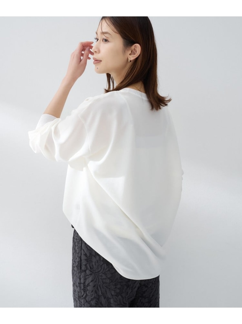 【洗える/ゆったり】リッチジョーゼットブラウス UNTITLED アンタイトル トップス シャツ・ブラウス ブラウン ブラック ホワイト【送料無料】[ Fashion]