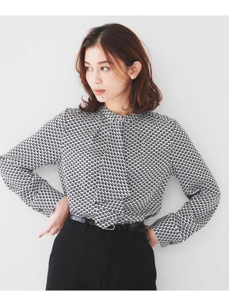 楽天市場】【SALE／33%OFF】【通勤】スクエア柄 ラッフル