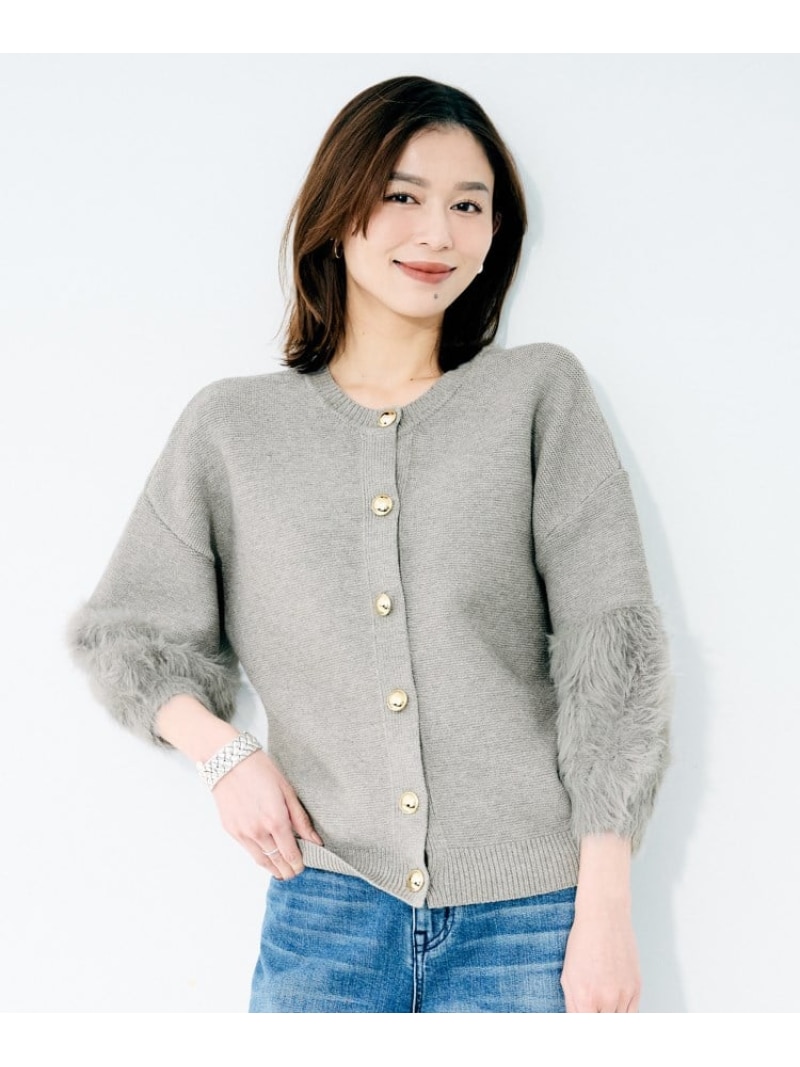 【TORRAZZO DONNA】ファースリーブ2wayプルオーバー UNTITLED アンタイトル トップス カットソー・Tシャツ グレー ブラウン ベージュ【送料無料】[ Fashion]