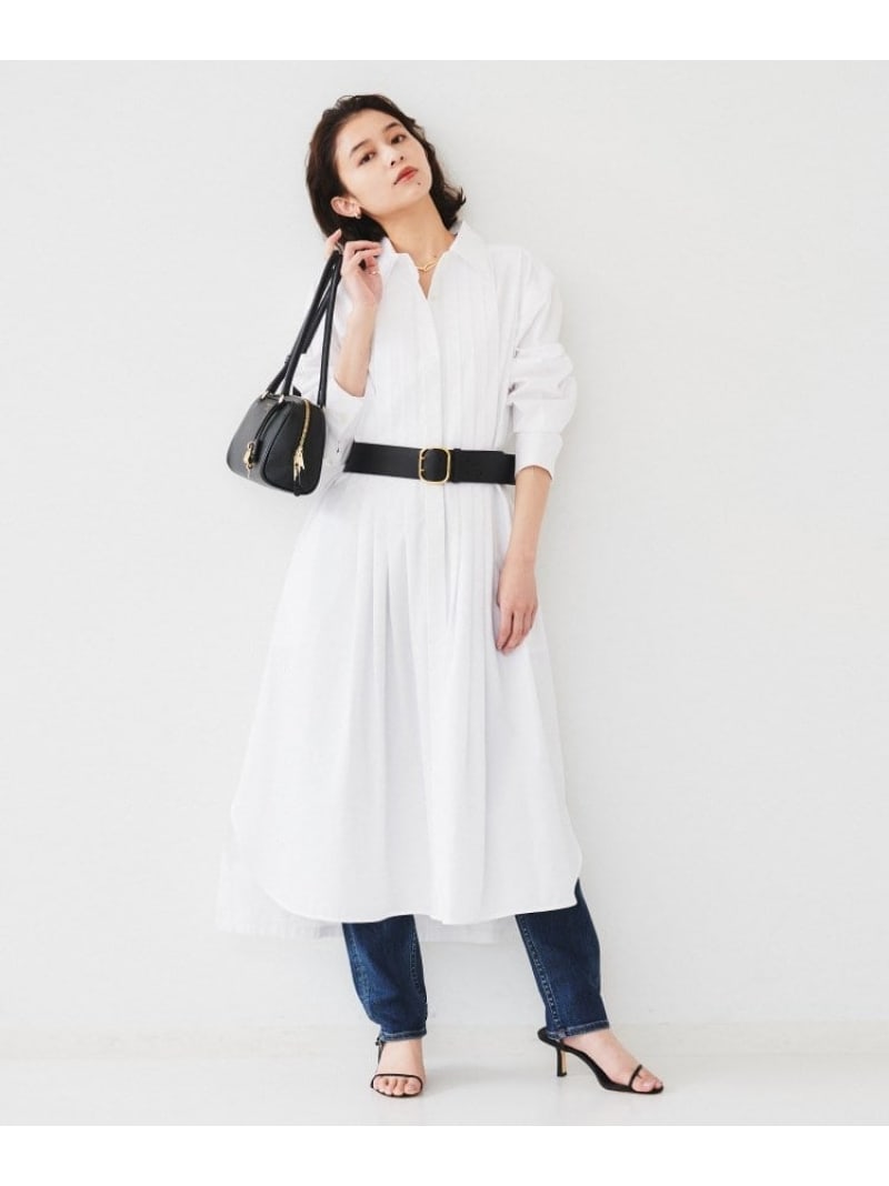 【SALE／70%OFF】タイプライターシャツワンピース UNTITLED アンタイトル ワンピース・ドレス その他のワンピース・ドレス ホワイト ブルー ネイビー【RBA_E】【送料無料】[ Fashion]｜UNTITLED