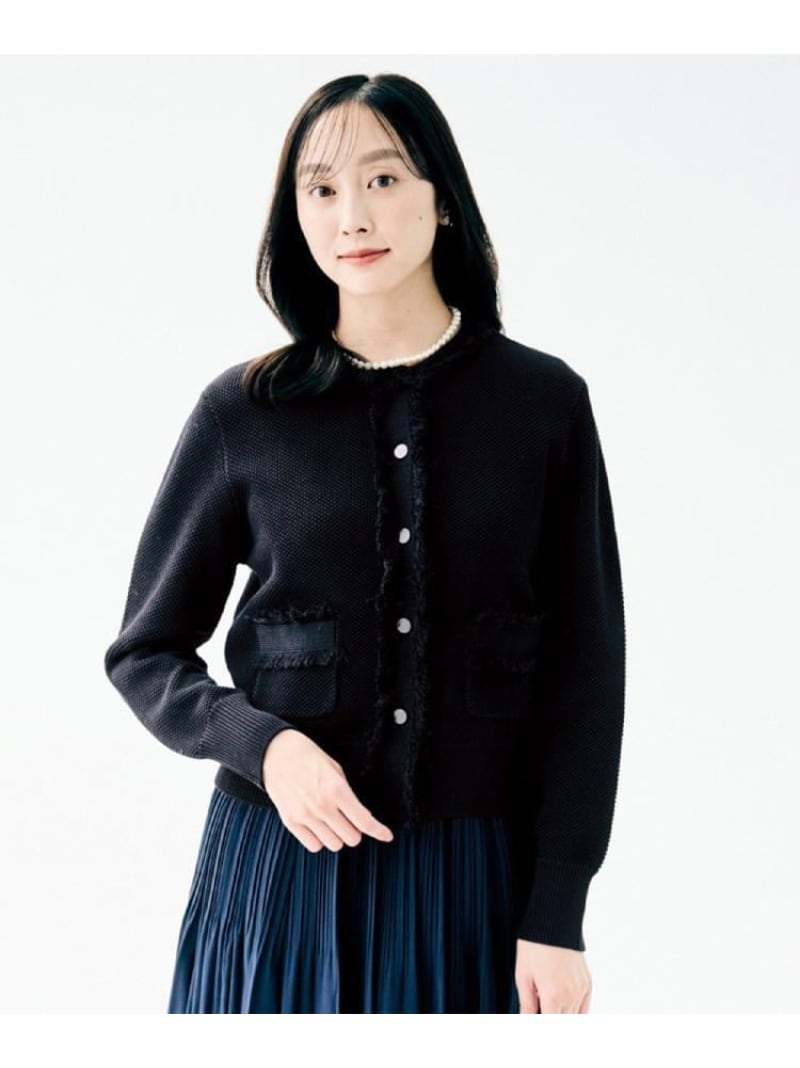【SALE／10%OFF】【洗える/ジャケット風】ツイードニットカーディガン UNTITLED アンタイトル トップス カーディガン ピンク ベージュ ブルー ネイビー【RBA_E】【送料無料】[ Fashion] 18,790円