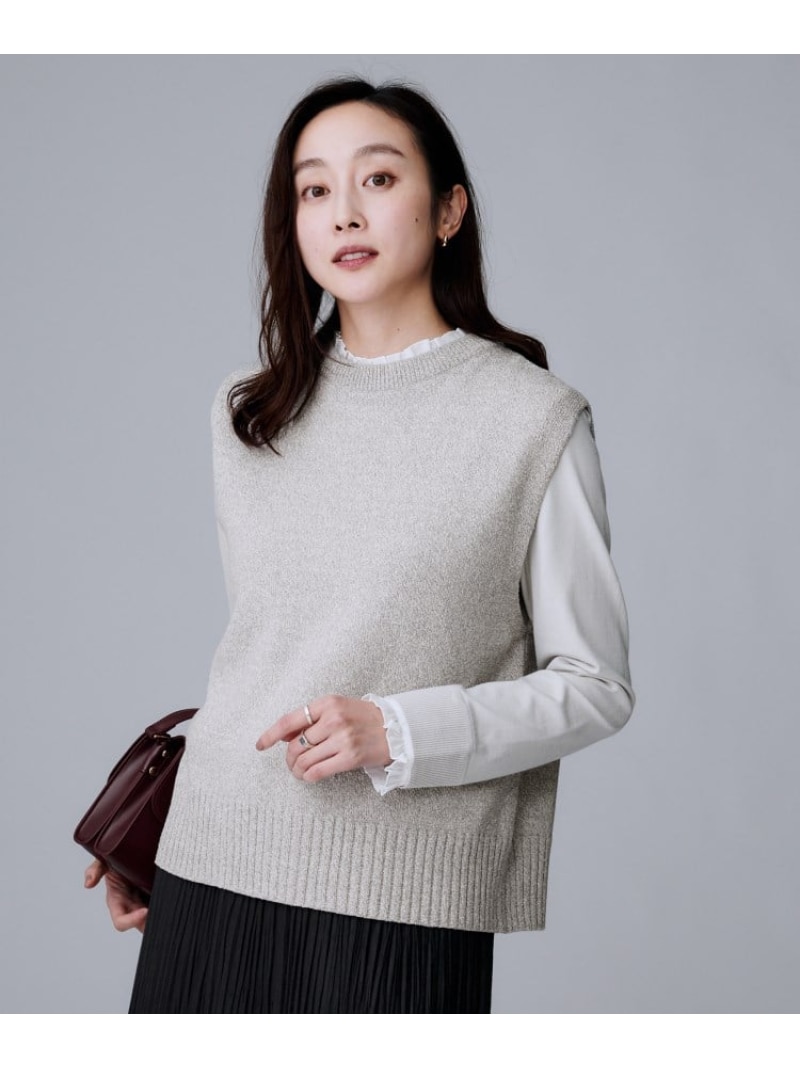 【SALE／30%OFF】【重ね着花の冠ydに】杢調編み物より良い UNTITLED アンかた書き トップス より良い・ジレ 赤銅色 黒いこと 薄墨色【RBA_E】【貨物輸送無料】[ Fashion]