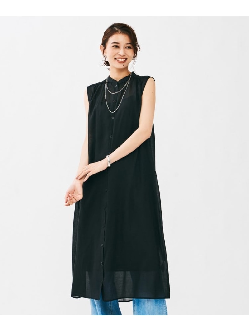 【SALE／30%OFF】バンドカラー2WAYスラブワンピース UNTITLED アンタイトル ワンピース・ドレス その他のワンピース・ドレス グリーン ブラック【RBA_E】【送料無料】[ Fashion]