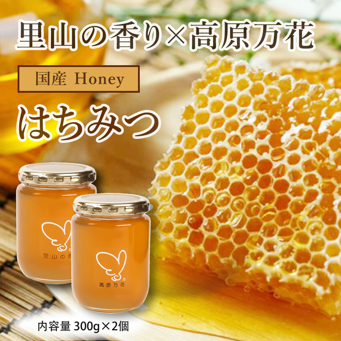 日本蜜蜂の天然ハチミツ　無添加　内容量５００g × 2本 日本蜜蜂のハチミツ100％！はちみつ（1本） 高級 自然食品 無