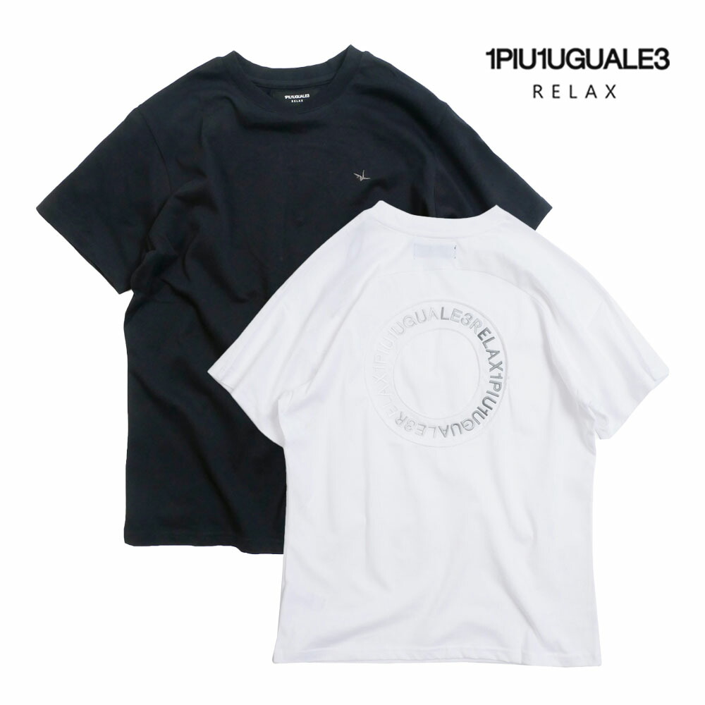 【10%OFFセール】1PIU1UGUALE3 RELAX ウノピゥウノウグァーレトレ リラックス サークル Tシャツ メンズ ホワイト ブラック S M L XL XXL 半袖 カットソー ust-25069