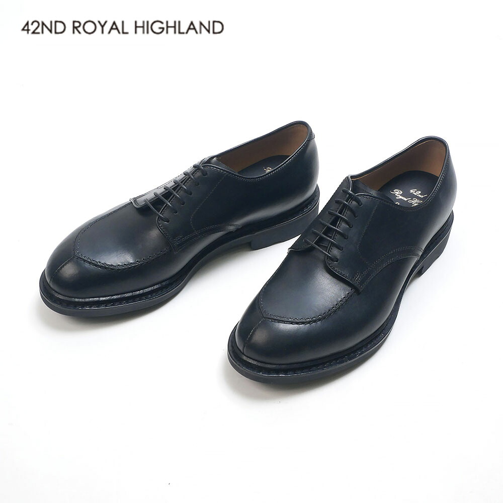 42NDROYALHIGHLAND フォーティセカンド ロイヤルハイランド V-チップ レースアップシューズ ブラック csn8401-01|un passo AVANTI