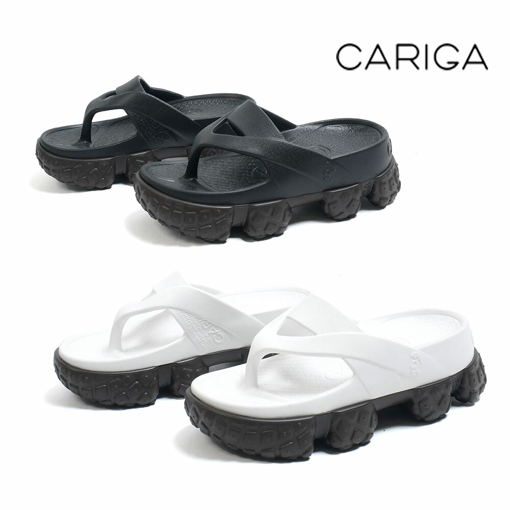 CARIGA カリガ フリップストラップ サンダル メンズ ホワイト ブラック 36 38 40 42 44 46 gf240804