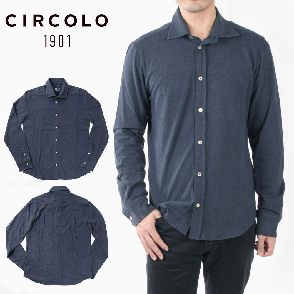 【30%OFFセール】CIRCOLO1901 チルコロ1901 長袖 ニットシャツ ジャージー生地 0204-276404 国内正規品