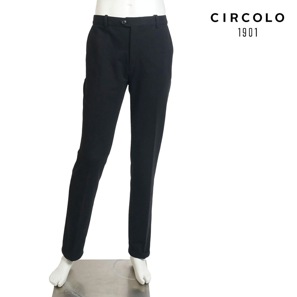【10%OFFセール】CIRCOLO1901 チルコロ1901 フリース スラックス パンツ nero 04-492601 46 48 50 52