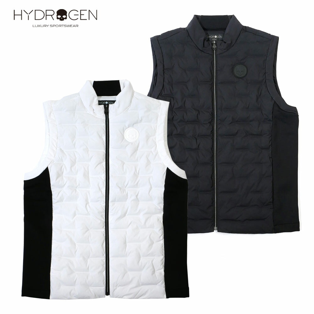【40%OFFセール】HYDROGEN ハイドロゲン メンズ ベスト ホワイト ブラック ゴルフ 551-13011001 国内正規品｜un passo AVANTI