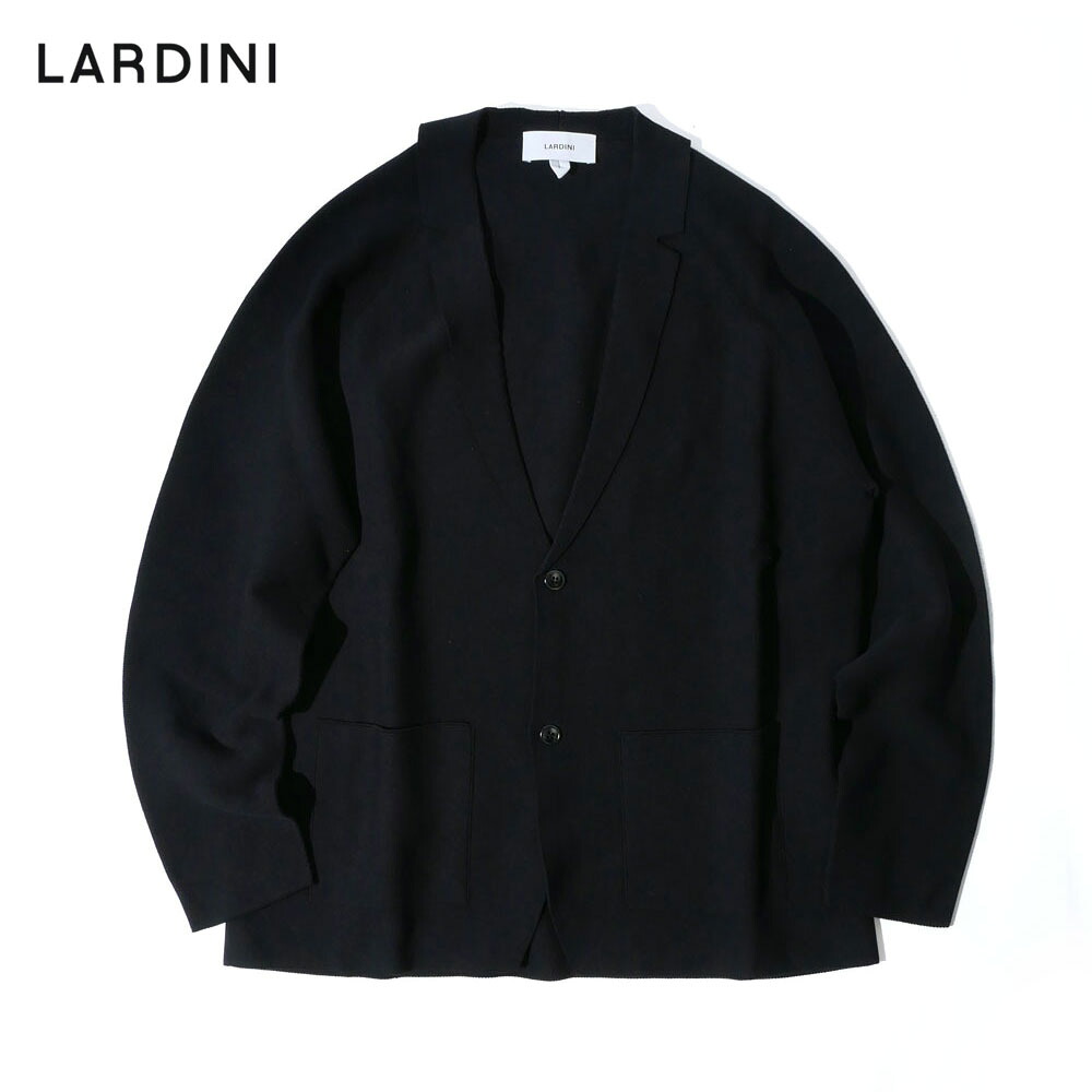 【30%OFFセール】LARDINI ラルディーニ メンズ ラグラン ニット ジャケット カーディガン ブラック 4116-aljm89034 春夏 国内正規品