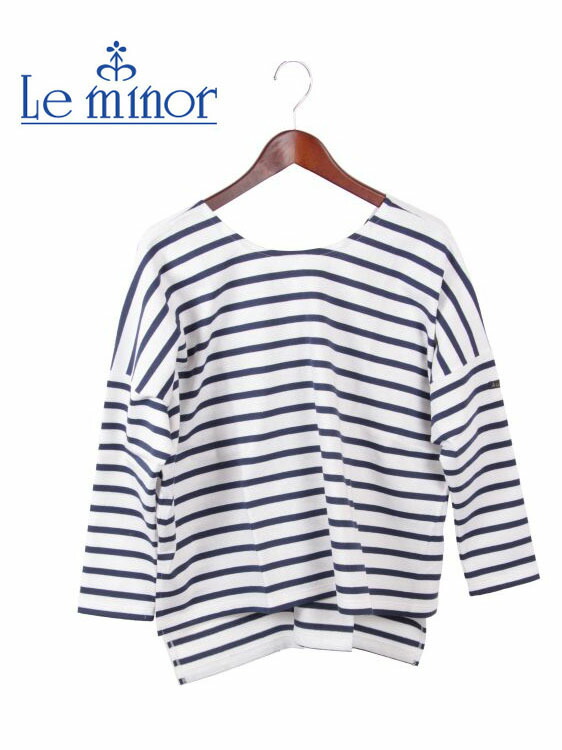 全国組立設置無料 Offセール レディース Le Minor ルミノア ボーダーカットソー ラウンドネック バックvネック Lmg0bcmr ホワイト ネイビー 値引きする Kabardaribukit Org