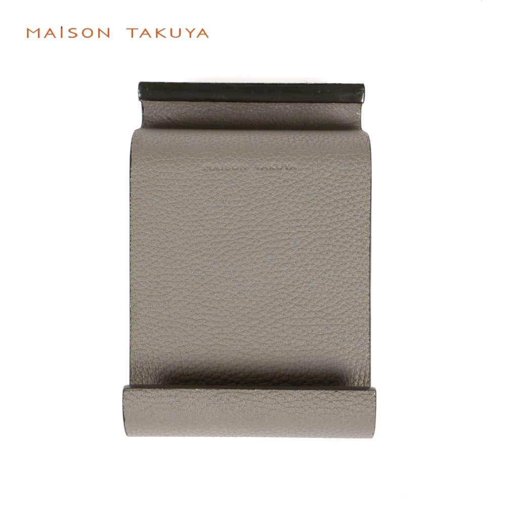 タブレットミニスタンドMAISON TAKUYA メゾンタクヤ スマホ タブレットスタンド 在宅 ディスプレイ 本革 tbmsgs12 グレー 国内正規品|un passo AVANTI