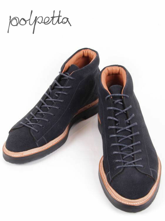 polpetta ポルペッタ COMO スエードブーツ シューレース NAVY ネイビー