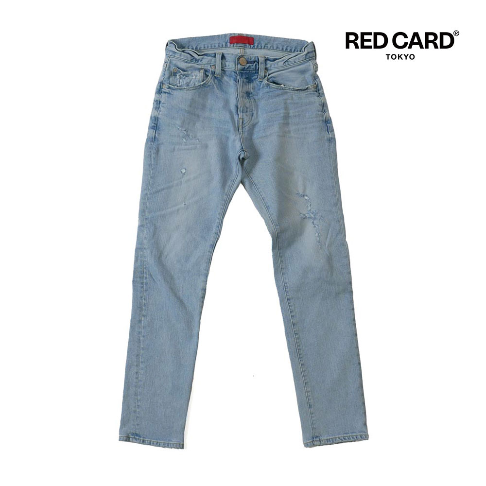 【40%OFFセール】RED CARD Tokyo レッドカード トーキョー メンズ Rhythm Kita-Vintage V Ripped Light リズム ビンテージライト スリムテーパード デニム パンツ ジーンズ ライトインディゴ 71786301vrl 国内正規品 11,550円