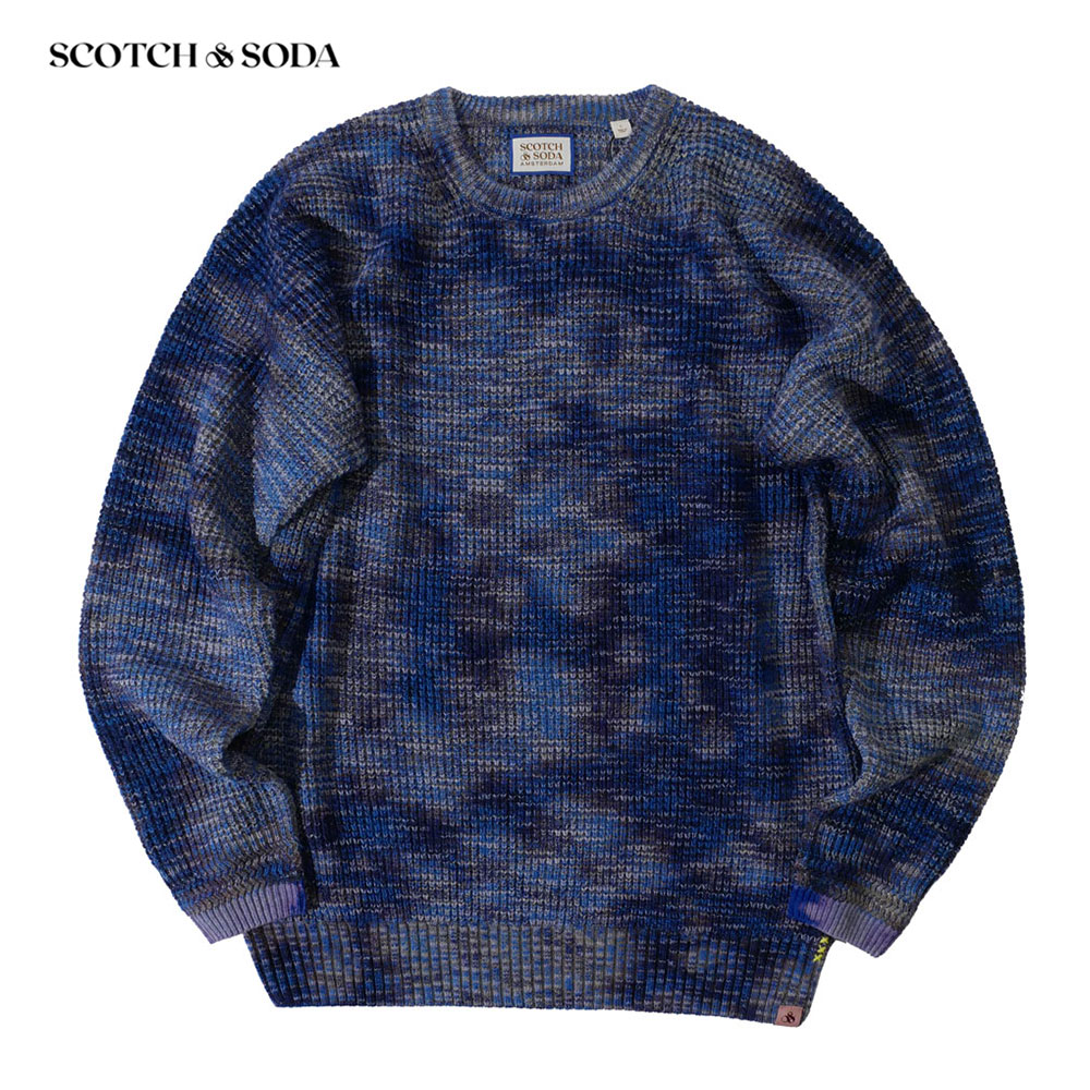 【10%OFFセール】SCOTCH&SODA スコッチアンドソーダ メンズ コットン ニット セーター 長袖 282-15405 ブルー 春夏 国内正規品 ブランド