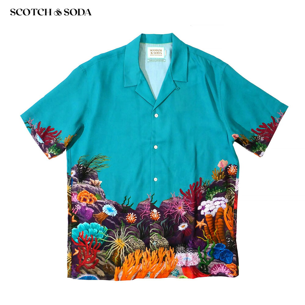 【20%OFF セール】SCOTCH&SODA スコッチアンドソーダ メンズ 半袖プリントシャツ 292-12403 春夏 国内正規品 ブランド