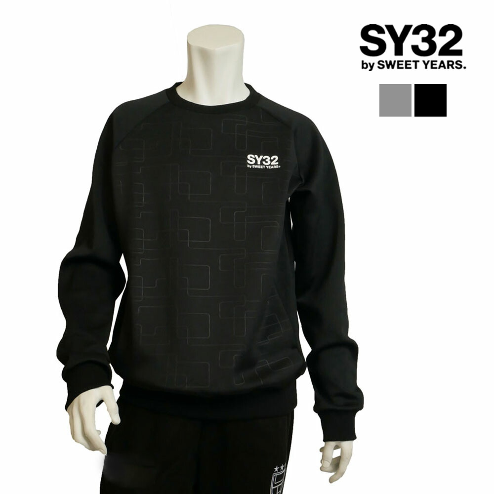 【20%OFFセール】SY32 by SWEET YEARS エスワイ32 バイ スウィートイヤーズ メンズ ダンボールニット プルオーバー クルーネック プリント 長袖 グレー ブラック DOUBLE KNIT EMBOSS GEOMETRY P/O CREW 14561 国内正規品 2024-25aw 秋冬 8,994円