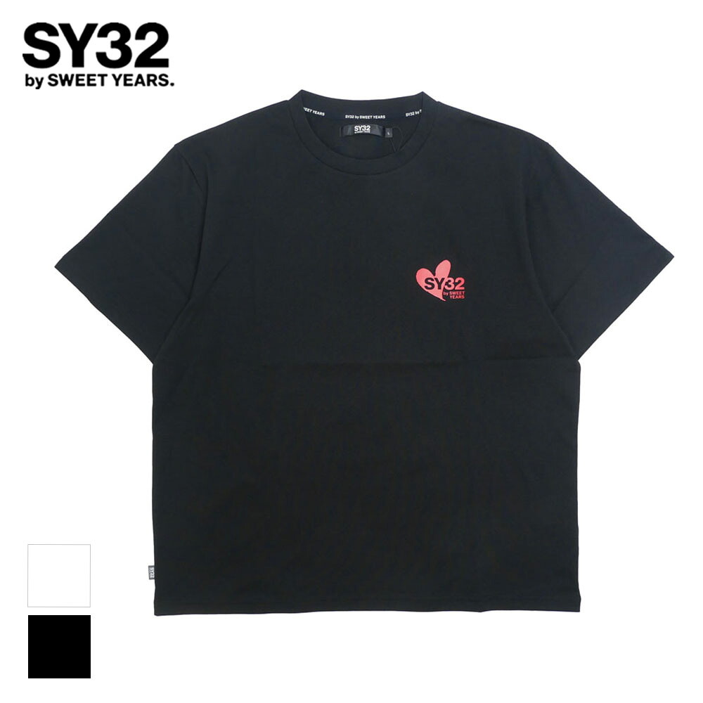 SY32 by SWEET YEARS エスワイ32 バイ スウィートイヤーズ ハートミックス ロゴ 半袖 Tシャツ カットソー ホワイト ブラック M L XL 32-26sn1-28