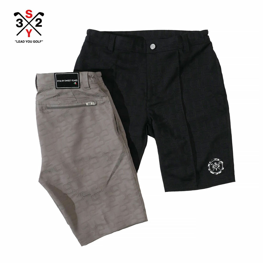 【20%OFFセール】SY32 by SWEET YEARS GOLF エスワイ サーティトゥ バイ スウィートイヤーズ ゴルフ ショートパンツ 総柄 STRETCH SYG WOVEN JO SHORTS ショートパンツ syg-24s37 ベージュ ブラック ブランド 国内正規品