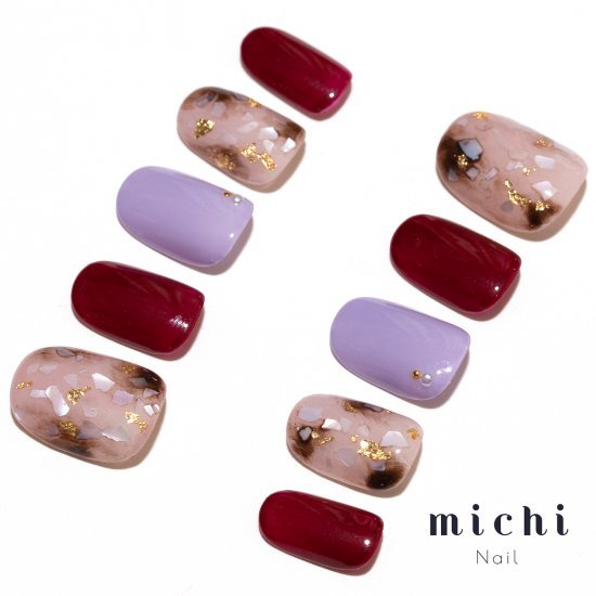 楽天市場 ラベンダーとボルドーのシェル べっ甲ネイル Michinail ネイルチップ ミチネイル ネイル つけ爪 ハンドメイドネイル ショートネイル ニュアンスネイル ブライダルネイル 成人式ネイル オリジナルtシャツのup T