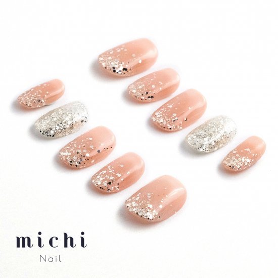 楽天市場 最大250円offクーポン配布中 ミルキーピンクのラメグラデーションネイル Michinail ネイルチップ ミチネイル ネイル つけ爪 ハンドメイドネイル ショートネイル ニュアンスネイル ブライダルネイル 成人式ネイル オリジナルtシャツのup T