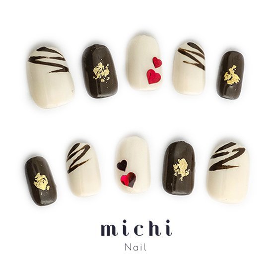 楽天市場 最大250円offクーポン配布中 ビターチョコのバレンタインネイル Michinail ネイルチップ ミチネイル ネイル つけ爪 ハンドメイドネイル ショートネイル ニュアンスネイル ブライダルネイル 成人式ネイル オリジナルtシャツのup T
