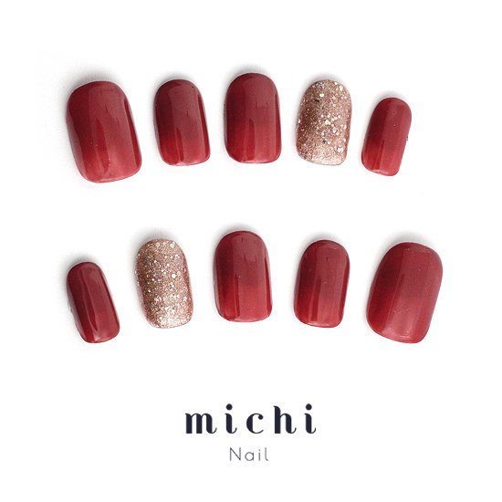 33))ネイルチップ フレンチガーリー ボルドー シンプルネイル ニュアンス サイズオーダー】 ネイルチップ No.33 ボルドーフレンチ