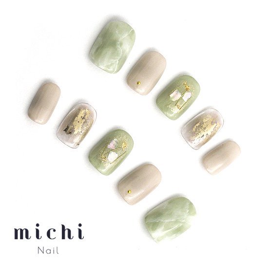 楽天市場 最大250円offクーポン配布中 グリーンとベージュのニュアンスネイル Michinail ネイルチップ ミチネイル ネイル つけ爪 ハンドメイドネイル ショートネイル ニュアンスネイル ブライダルネイル 成人式ネイル オリジナルtシャツのup T