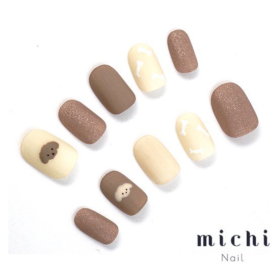 楽天市場 マットブラウンのほっこりいぬネイル Michinail ネイルチップ ミチネイル ネイル つけ爪 ハンドメイドネイル ショートネイル ニュアンスネイル ブライダルネイル 成人式ネイル オリジナルtシャツのup T