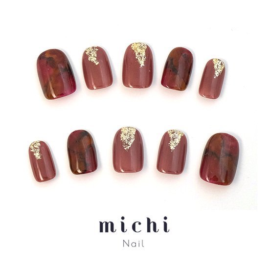 楽天市場 最大250円offクーポン配布中 こっくりカラーの赤べっ甲ネイル Michinail ネイルチップ ミチネイル ネイル つけ爪 ハンドメイド ネイル ショートネイル ニュアンスネイル ブライダルネイル 成人式ネイル オリジナルtシャツのup T
