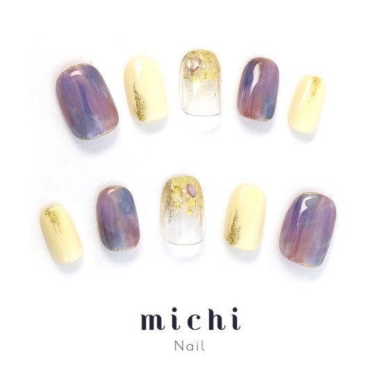 くすみパープル塗りかけネイルチップ 楽天市場】くすみパープルのニュアンスネイル michinail ネイル