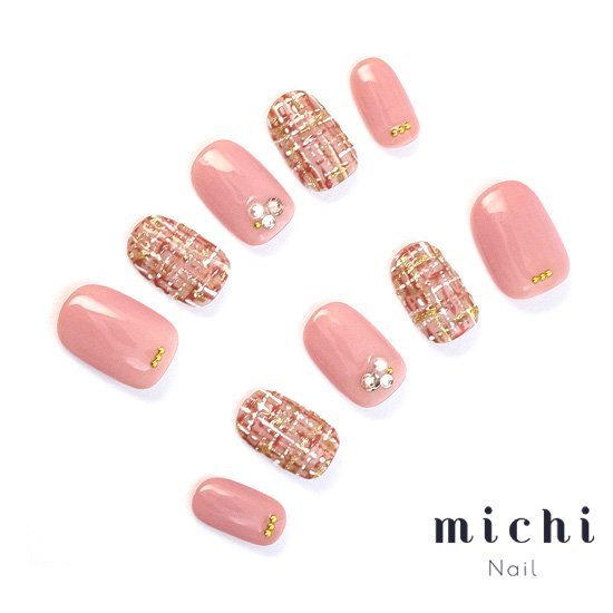 楽天市場 ピンクツイードネイル Michinail ネイルチップ ミチネイル ネイル つけ爪 ハンドメイドネイル ショートネイル ニュアンスネイル ブライダルネイル 成人式ネイル オリジナルtシャツのup T