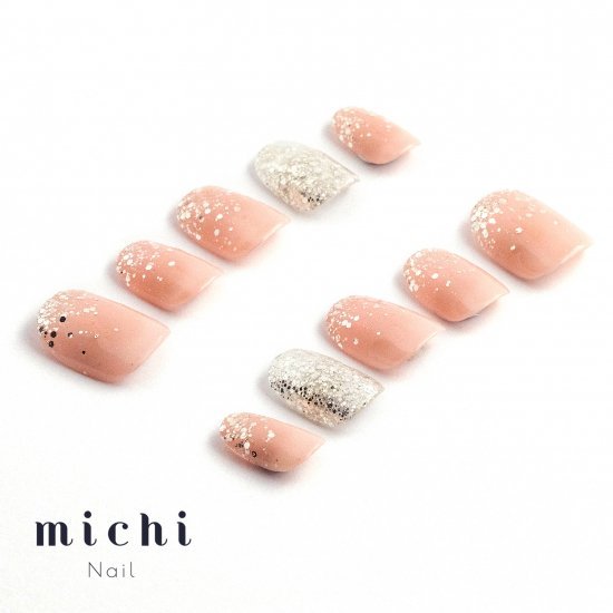 楽天市場 最大250円offクーポン配布中 ミルキーピンクのラメグラデーションネイル Michinail ネイルチップ ミチネイル ネイル つけ爪 ハンドメイドネイル ショートネイル ニュアンスネイル ブライダルネイル 成人式ネイル オリジナルtシャツのup T